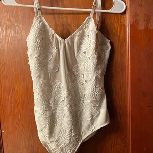 White Floral Bodysuit